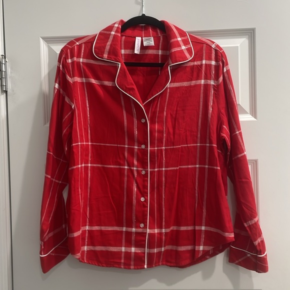 Red Plaid Flannel Pajama Set Intimates & Sleepwear size M never used - Picture 3 of 9